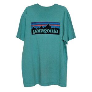 Patagonia Logo Graphic T Shirt Mens Size Large Green Short Sleeve Casual